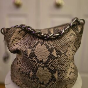 Michael Kors Brown Snake Print Hobo Bag
